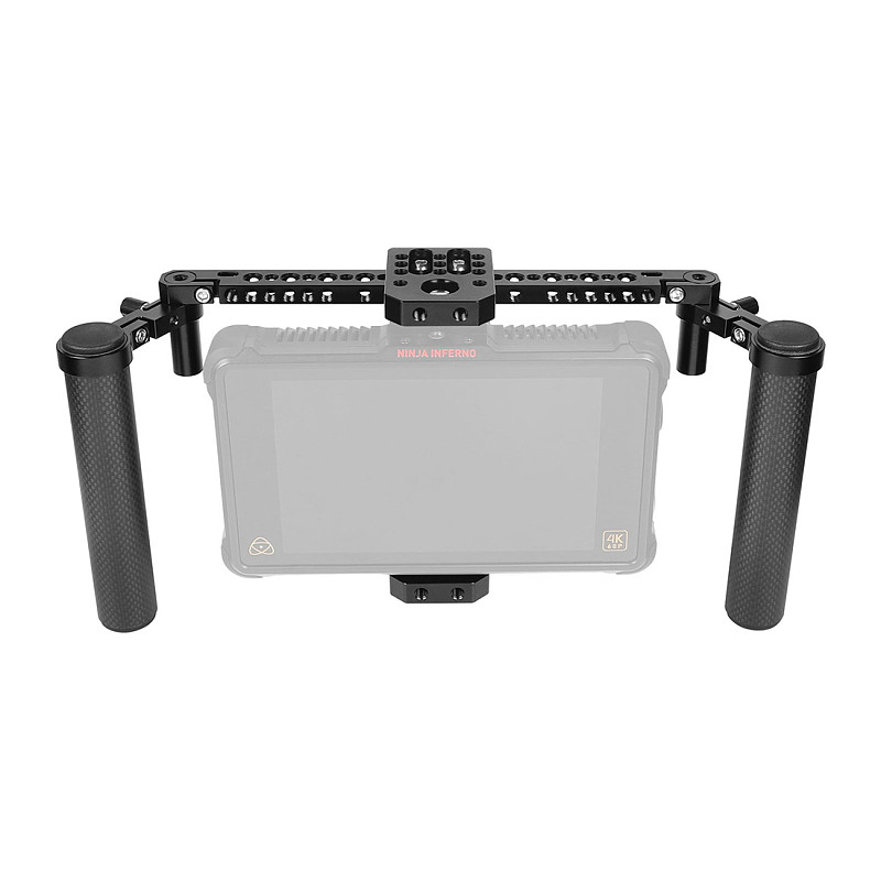 FEICHAO Adjustable 7  LCD Monitor Cage Rig with Dual Carbon Fiber Handle Support Bracket for SmallHD 700 Series Photography Accessories