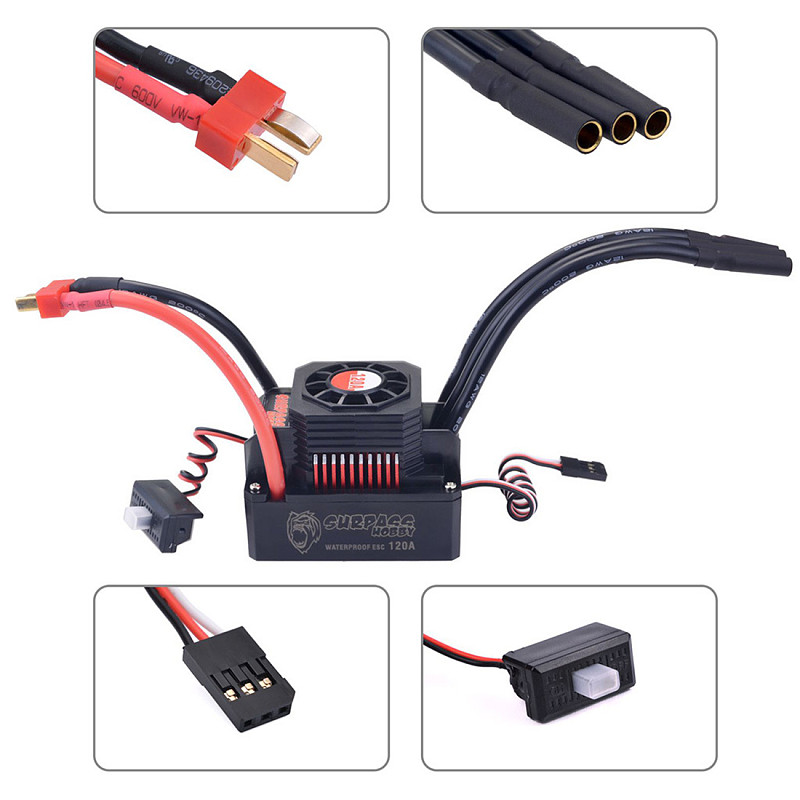 Surpass hobby Jingang Waterproof Series 3670 Brushless Motor + 120A Waterproof ESC + Cooling Shell Brushless Set