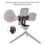 FEICHAO Foldable Tripod Mount Adapter Phone Clipper Holder Vertical Tripod Stand Quick Release Plate for Microphone LED Lights
