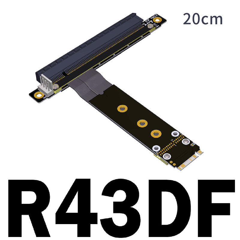 ADT-Link Key M Extender Cable to PCIE x16 Graphics Card Riser Adapter 16x PCI-e PCI-Express for M2 NGFF NVMe 2230 2242 2260 2280