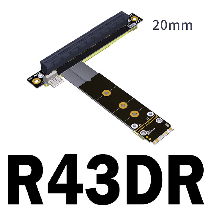ADT-Link Key M Extender Cable to PCIE x16 Graphics Card Riser Adapter 16x PCI-e PCI-Express for M2 NGFF NVMe 2230 2242 2260 2280