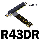 ADT-Link Key M Extender Cable to PCIE x16 Graphics Card Riser Adapter 16x PCI-e PCI-Express for M2 NGFF NVMe 2230 2242 2260 2280