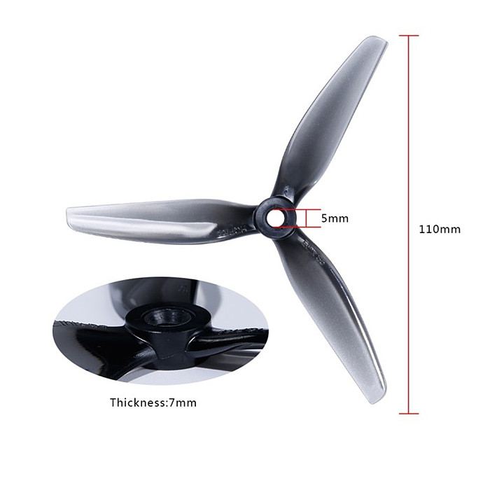 4Pairs HQ Ethix S5 Prop 5X4X3 5040 5inch 3-Blade Propeller CW & CCW For POPO RC FPV Racing Drone Spare Parts