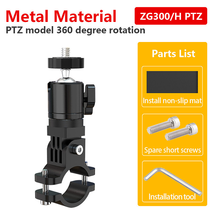 FEICHAO Aluminum Alloy Motorcycle Bracket Recorder Sports Camera Bike Riding 1/4  Mounting Seat Base Adapter Handle Bar Holder Clip