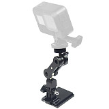 FEICHAO Aluminum Alloy Helmet Fixed Seat Camera Mount Base Holder with Adjustable Extension Arm for Insta360 ONE R/X2/GOPRO9/8/MAX Camera