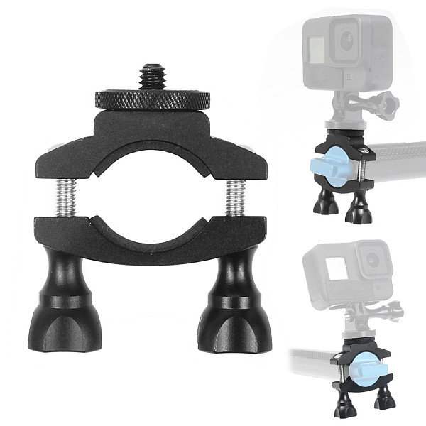 FEICHAO Bike Motorcycle Handlebar Mount Holder Clip Bracket Anti-loose Tube Clamp 1/4  for Gopro 9 8 Max Insta360 ONE R for Osmo Action