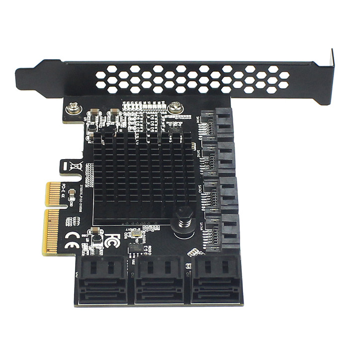 XT-XINTE 6Gbps SATA 3.0 to PCI-E Controller Card 6/10 Ports SATAIII PCIe Expansion Card PCI Express Adapter Converter w Heatsink