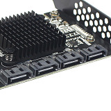 XT-XINTE 6Gbps SATA 3.0 to PCI-E Controller Card 6/10 Ports SATAIII PCIe Expansion Card PCI Express Adapter Converter w Heatsink