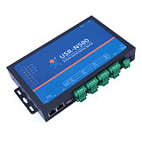 USR-N5808 8 RS485 Ports Serial Ethernet Converters Support RS485 Communication Indicator Lights (TX/RX) with Two Ethernet Port