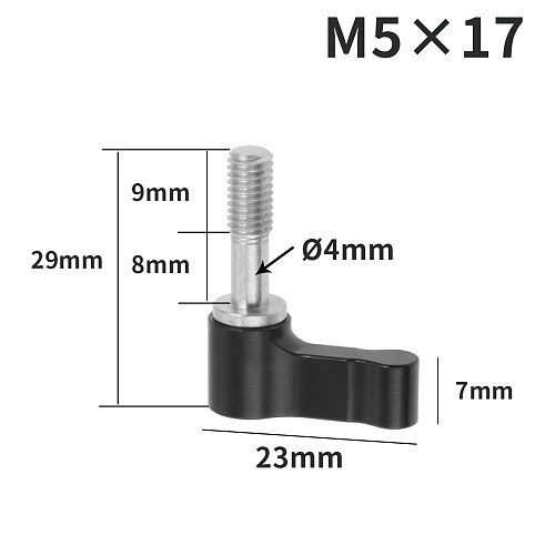 BGNING Stainless Steel 304 Hand-tightening Screw L-shaped Hexagonal Adjustable M5*17mm Locking Thread Knob for Action Video SLR Cameras
