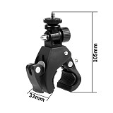 FEICHAO Mobile Phone Clip 2in1 Bike Handbar Clamp Mic Stand Mount 17-35mm Motorcycle Bar Bracket for 4.7-6.0  iPhone Samsung Tablet iPad