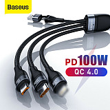 Baseus PD100W 5 in 1 Micro USB Type-C Charger Cable Fast Charging Lead Data Cord New