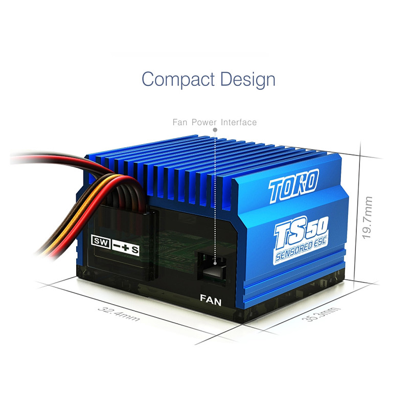 SKYRC TORO TS50 ESC Sensored Brushless ESC for 1/10 RC Car model Buggy Rouring Car