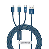 Baseus 3in1 Type-c USB Fast Charge Data Charger Cable Lead for iPhone Huawei charging data cable