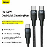 Baseus 100W USB-C Charger Cable QC4.0 Type-C Charging Lead for MacBook iPad Pro New