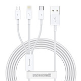 Baseus 3in1 Type-c USB Fast Charge Data Charger Cable Lead for iPhone Huawei charging data cable