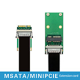 XT-XINTE 30/50/80/100cm MSATA/MiniPCIE Extension Cable Adapter Half Height Full Height Mini PCI Express Riser Card SSD Interface