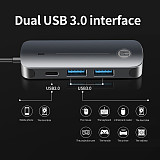 JEYI USB C Type C Docking Multi Ports HDMI-compatible SD TF 3.5mm Audio Laptop Docking Station HUB 4K@30Hz Adapter for MacBook