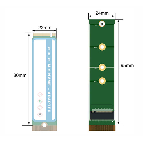 XT-XINTE Full Speed M.2 Extension Cord M2/4X M key SSD Solid State Drive Extension Cable Riser Card for NVME NGFF 2280 2242 SSD
