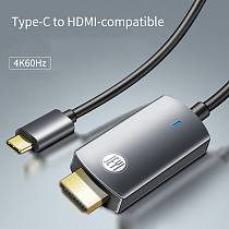 JEYI USB C to HDMI-compatible Male 4K 60Hz Cable USB Type C to HDMI-compatible Female Adapter for MacBook Huawei P40 Smartphone