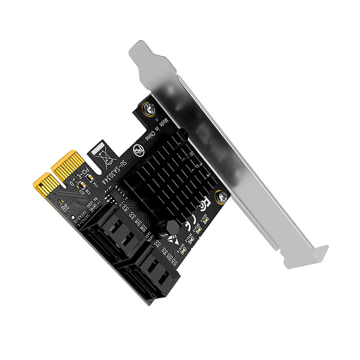 FEICHAO 4 Port 6G SATA3.0 PCIe Controller Card PCI-e x1 to SATA III Adapter Converter PCI Express Expansion Card with Marvell9215 Chip