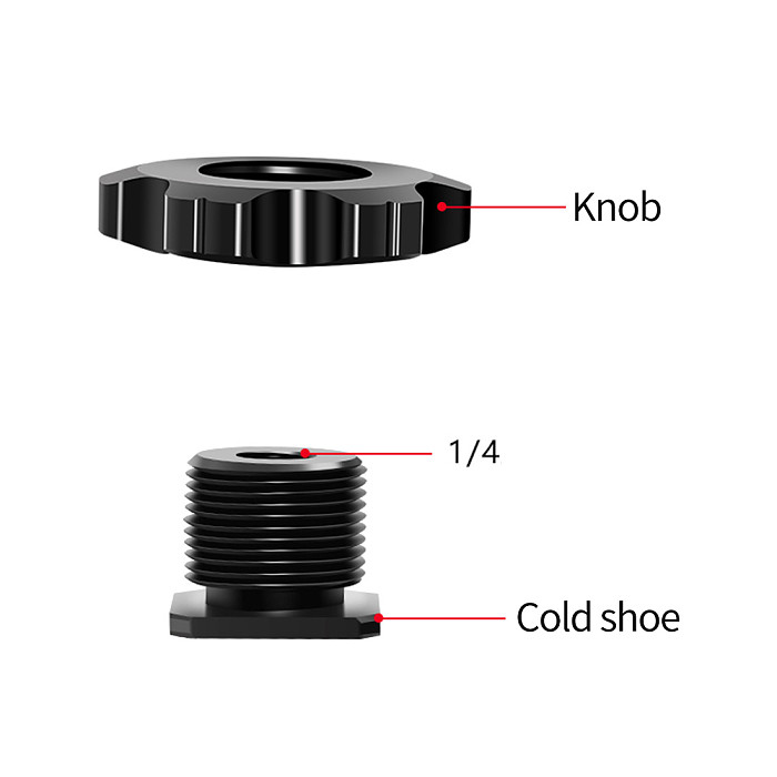FEICHAO Universal DLSR 1/4  Tripod Mount Screw Black Mic to Flash Hot Shoe Adapter Stand for Camera Cage Monitor Photo Studio Accessory