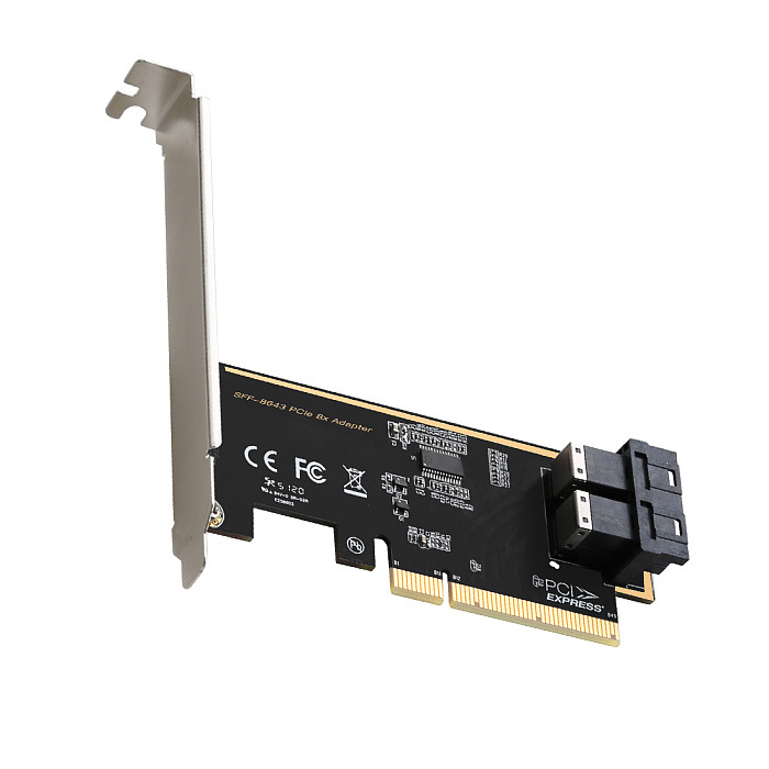 DIEWU SFF 8643 To PCIe 3.0 8X Adapter Card 1/2 U.2 Port Card for NVMe SSD Converter Hard Disk Expansion Card for Desktop PC