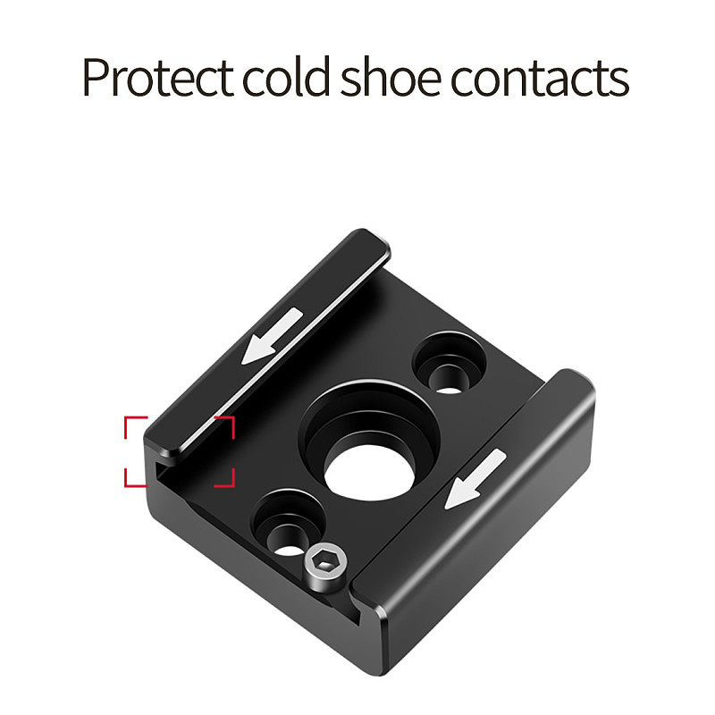 FEICHAO Universal DLSR 1/4  Tripod Mount Screw Black Mic to Flash Hot Shoe Adapter Stand for Camera Cage Monitor Photo Studio Accessory