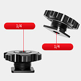 FEICHAO Universal DLSR 1/4  Tripod Mount Screw Black Mic to Flash Hot Shoe Adapter Stand for Camera Cage Monitor Photo Studio Accessory