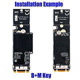 XT-XINTE BCM94360CD BCM94360CS2 BCM943224PCIEBT2 12+6 Pin WiFi Wireless Card Module to M.2 NGFF Key B+M Adapter for Mac OS