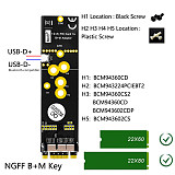 XT-XINTE BCM94360CD BCM94360CS2 BCM943224PCIEBT2 12+6 Pin WiFi Wireless Card Module to M.2 NGFF Key B+M Adapter for Mac OS
