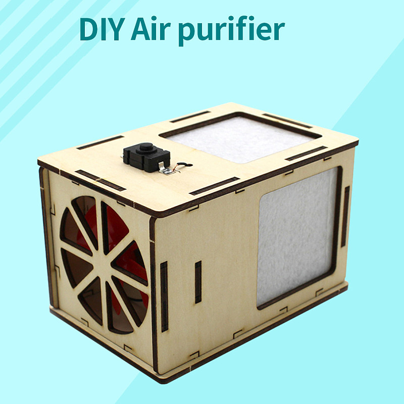 FEICHAO Wood Model DIY Assembly Homemade Air Purifier Science Experiment Technology STEAM Toys For Kids Children Educational