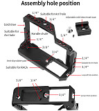 FEICHAO Aluminum Camera Cage for Fuji X-E4 Form-fitting Border Frame w/ Cold Shoe Arri Mount Handgrip Wristband Light Monitor Holder