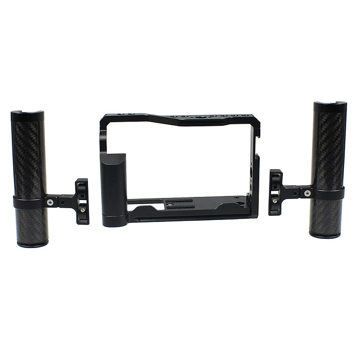 FEICHAO Aluminum Camera Cage for Fuji X-E4 Form-fitting Border Frame w/ Cold Shoe Arri Mount Handgrip Wristband Light Monitor Holder