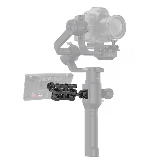BGNing Upgraded Mini Magic Arm Double 1/4  Ball Head Adapter Monitor Mounting Stand for Ronin S SC Stabilizer Extension Bracket