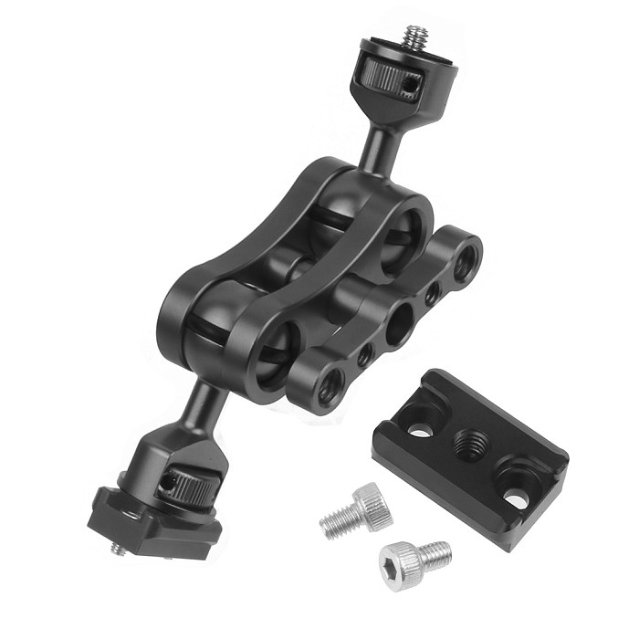 BGNing Upgraded Mini Magic Arm Double 1/4  Ball Head Adapter Monitor Mounting Stand for Ronin S SC Stabilizer Extension Bracket