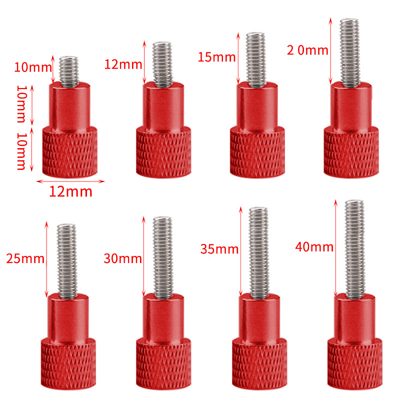 BGNING M5 Aluminum Stainless Steel Adjustable Knurled Head Thread Hand Tighten Thumb Screws M5*10mm/12mm/15mm/20mm/25mm/30mm/35mm/40mm