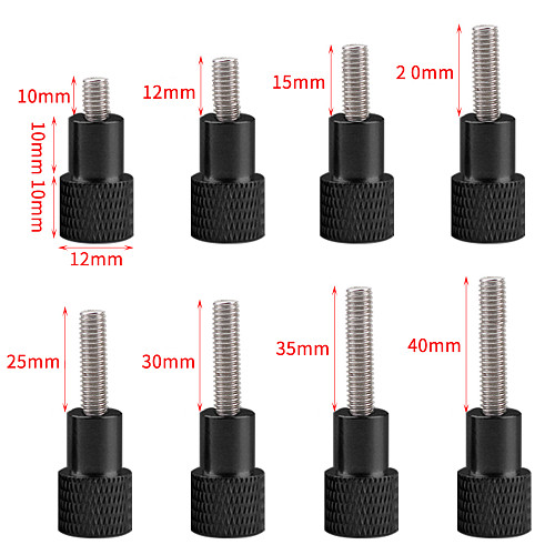 BGNING M5 Aluminum Stainless Steel Adjustable Knurled Head Thread Hand Tighten Thumb Screws M5*10mm/12mm/15mm/20mm/25mm/30mm/35mm/40mm