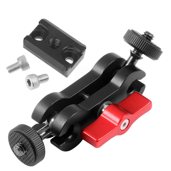 BGNing Upgraded Mini Magic Arm Double 1/4  Ball Head Adapter Monitor Mounting Stand for Ronin S SC Stabilizer Extension Bracket