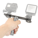 Dual Flash Light Bracket Holder Hot Shoe Arm Mount 1/4  Screw for Canon 7DII 70D Tripod Studio Video Light Stand DSLR Camera