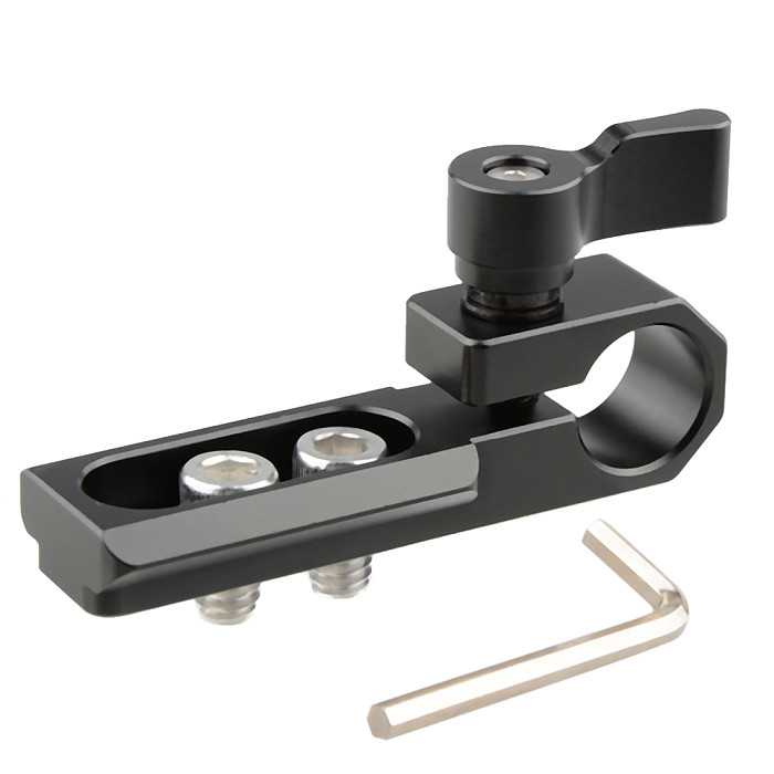 FEICHAO Universal Camera Standard Single 15mm Rod Clamp With NATO Safety Rail &1/4 -20 Screws Mount For DSLRs GH5 / Emos100/ 5DMarkIII