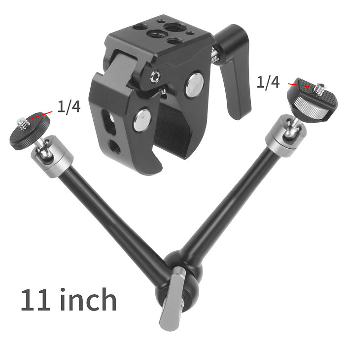FEICHAO Multi-function Adjustable Magic Arm Super Crab Claw Clamp w 1/4 3/8 ARRI Thread for DSLR Camera Monitor Photo Studio Accessory