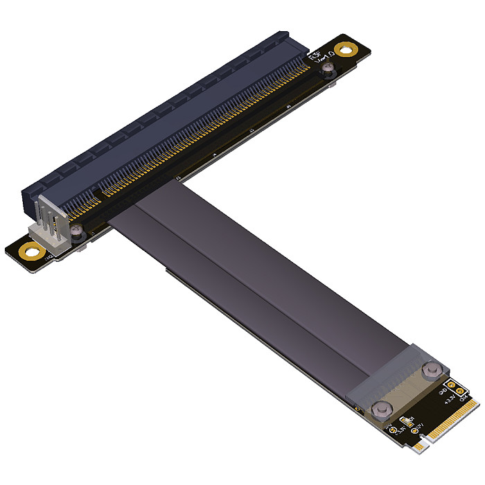 ADT-Link M2 NGFF NVMe interface extension cable to PCIE x16 graphics card built-in adapter M.2 16x (R43SF with power cord)