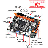 JINGSHA H81M Desktop M-ATX Motherboard with DDR3*2 SATA3.0 VGA HDMI-compatible Interface PCI-e 8X 1X for LGA 1150 CPU Processor
