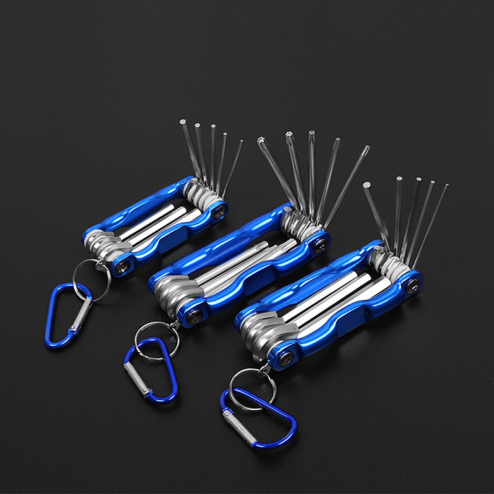 BGNing Portable Folding Hexagonal Wrench Set Metal Metric Torx Allen Key Hex Screwdriver Hand Tool Hexagon Spanner SLR Camera Accessory