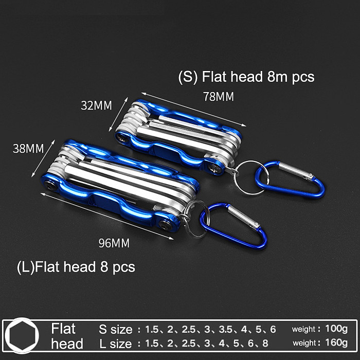 BGNing Portable Folding Hexagonal Wrench Set Metal Metric Torx Allen Key Hex Screwdriver Hand Tool Hexagon Spanner SLR Camera Accessory