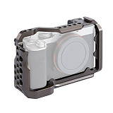 FEICHAO Metal Camera Housing Cage Rig for 1/4'' Arri Hole Protective Case for Sony A7C SLR DSLR Camera