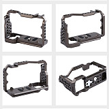 FEICHAO Metal Camera Housing Cage Rig for 1/4'' Arri Hole Protective Case for Sony A7C SLR DSLR Camera