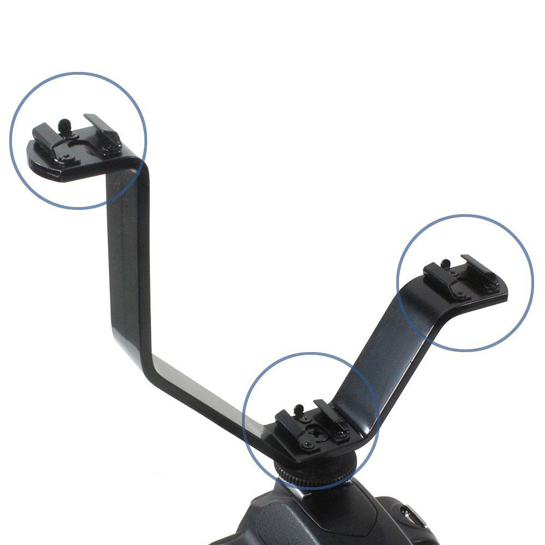 BGNING VShaped Bracket Aluminium Alloy Universal Triple Cold Shoe