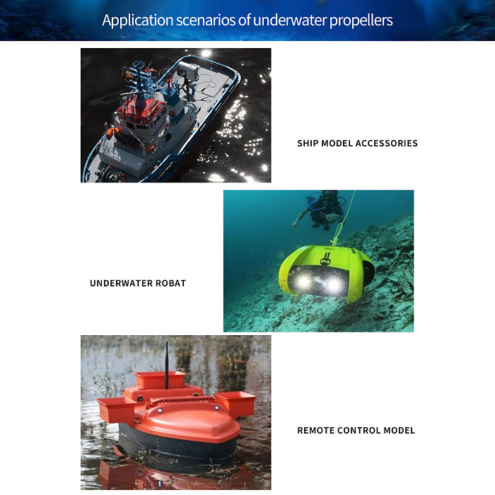 FEICHAO 12-24V 20A Brushless Motor 4 Blade Underwater Thruster RC Bait Boat Accessory Plastic RC Boat Accessories High Performance